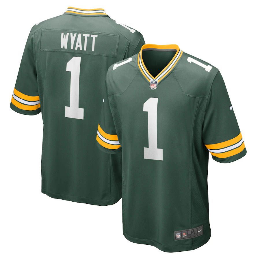 Men Green Bay Packers #1 Devonte Wyatt Nike Green 2022 NFL Draft First Round Pick Player Game Jersey